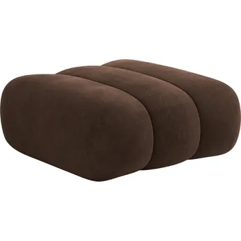 Taburet Cosmopolitan Design Hnědá sametová podnožka Koge 95 x 95 cm