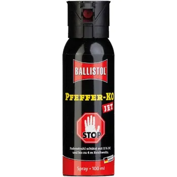 Obranný sprej Velkokapacitní Obranný plyn KO-JET 100ml (Pepřový obranný OC spray, tryska - Tekutá střela, dostřikem až 6 metrů)