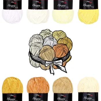 Vlna-hep Sada "dortík" - 8 barev příze Happy baby "07 Slunečná"