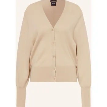 Dámský svetr Boss Dámský Pletený Kardigan Fuvrona Z Kašmíru, béžová, 42