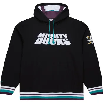Pánská mikina Mitchell & Ness Pánská mikina Anaheim Ducks NHL Playmaker Fleece Hoodie Vintage Logo Velikost: M