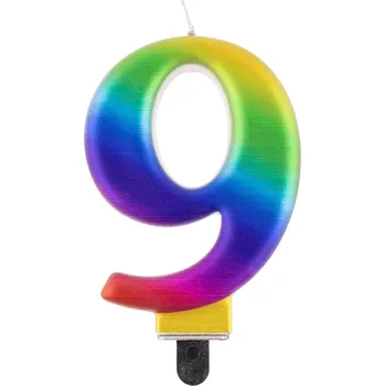 Dortová svíčka Svíčka dortová duhová číslo 9
