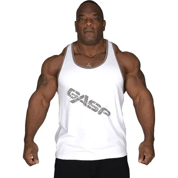 Pánské tílko Gasp VINTAGE T-BACK WHITE tank – tílko Gasp bílé Velikost: XXXL