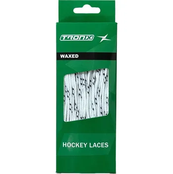 Bílé voskované textilní tkaničky do hokejových bruslí TronX Velikost: 84" | 213 cm