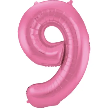 Balónek Balónek fóliový 86 cm růžový matný číslo 9