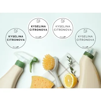 KYSELINA CITRONOVÁ - organizační samolepky od DomaLEP tvar: KOLEČKO, barva: BÍLÁ - ČERNÉ písmo, velikost: Ø 5 cm - základní písmo