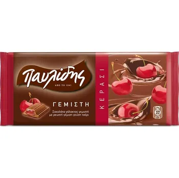 Čokoláda Pavlidis mléčná čokoláda s třešňovou náplní 100g