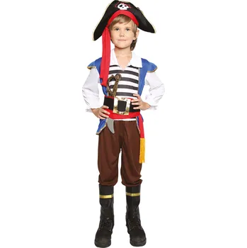 Karnevalový kostým Kostým dětský Pirát s modro-bílým topem vel. 3-4 roky