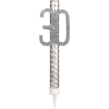 Dortová svíčka Fontána dortová Jubileum stříbrná číslo 30