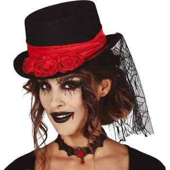 Klobouk Klobouk Upírka s červenou stuhou