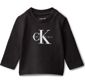 Chlapecké tričko Dětské tričko s dlouhým rukávem Calvin Klein Jeans černá barva, s potiskem, IN0IN00335 IN0IN00335.PPY2 99X, vel. 104