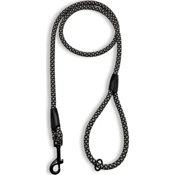 Vodítko pro psa PafDog® Klasické vodítko s poutkem na ruku, 8mm, 5 délek, extra pevné ŠEDO-ČERNÉ DÉLKA VODÍTKA: 1.5 metru