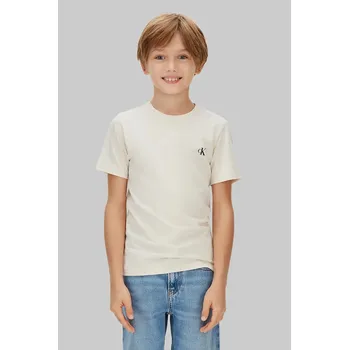 Dětské bavlněné tričko Calvin Klein Jeans 2-pack IB0IB01093.128.176.PPY2 béžová 02X, vel. 140