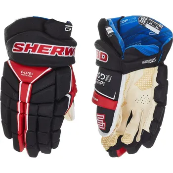 Hokejové rukavice Rukavice Sherwood code TMP 1 SR (černá/červená/bílá) Velikost rukavic: 15"