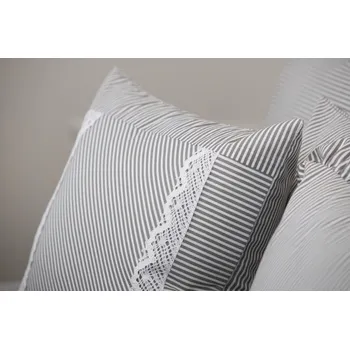 Povlečení Podpěrová s.r.o. Polštářek prošívaný ŠEDÝ PROUŽEK Velikost: Povlak prošívaný krep 40x40 cm N