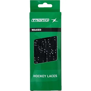 Černé voskované textilní tkaničky do hokejových bruslí TronX Velikost: 132" | 335 cm