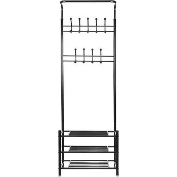 Věšák Iso Trade 15744 věšák s policemi na boty černý