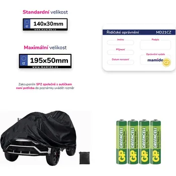 Dětské elektrovozidlo Mamido Základní sada 4v1 pro elektrické autíčko velikost XL AAA SPZ