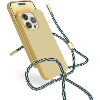 Pouzdro na mobilní telefon EPICO silikonový kryt se šňůrkou pro iPhone 14 Pro Max (6,1") - písková