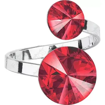 Prsten Swarovski Elements Rivoli vlepený krystal 8+12mm - Prsten červený 35050.1 Light Siam (červená)