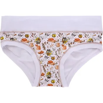 Dívčí kalhotky Emy Bimba s potiskem včel a medu B2976 bílá velikost 9/10