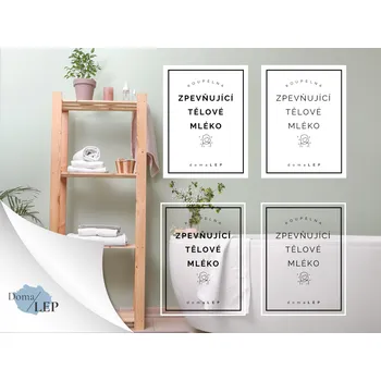 ZPEVŃUJÍCÍ TĚLOVÉ MLÉKO - Samolepky, Nálepky a Štítky na lahvičky | DomaLEP tvar: OBDÉLNÍK, barva: PRŮHLEDNÁ - ČERNÉ písmo, velikost: š. 3 cm x v. 5 cm - základní písmo