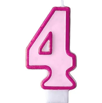 Svíčka dortová tm. růžový okraj číslo 4
