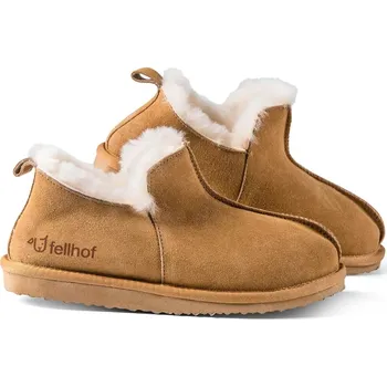 Dámské pantofle Domácí obuv z pravé ovčí kožešiny Fellhof RHINO Velikost: 38, Barva: světle hnědá