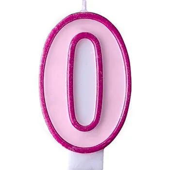 Dortová svíčka Svíčka dortová tm. růžový okraj číslo 0