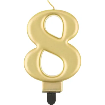 Dortová svíčka Svíčka dortová zlatá číslo 8