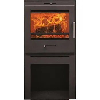 Krbová kamna Hede krbová kamna 1 s dřevníkem, 5 kW, kouřovod 130 mm