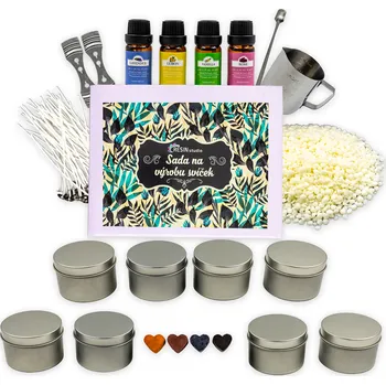 kreativní sada Dárková startovací sada na výrobu svíček - stříbrná