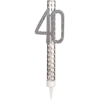 Dortová svíčka Fontána dortová Jubileum stříbrná číslo 40