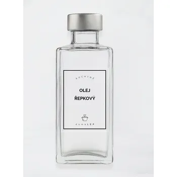 Samolepící etiketa Samolepka na láhev OLEJ ŘEPKOVÝ – průhledná, 6 x 8 cm, tučné písmo