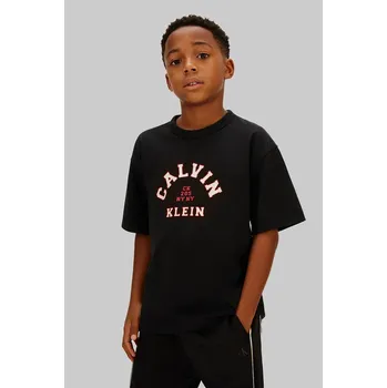 Chlapecké tričko Dětské bavlněné tričko Calvin Klein Jeans IB0IB02637.128.176.PPY2 černá 99X, vel. 128