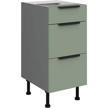 Kuchyňská skříňka 40 D 3S BB, Spodní kuchyňská zásuvková skříňka PREMIUM BOX Aria aquamarine/antracit