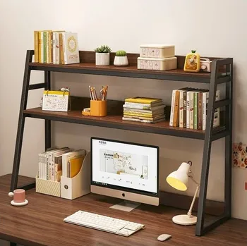 police Multifunkční 3patrová police VERTEX černá/ořech