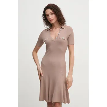 Dámské šaty Šaty Guess PAULA hnědá barva, mini, W5RK18 Z2U00 W5RK18.Z2U00 84X, vel. L