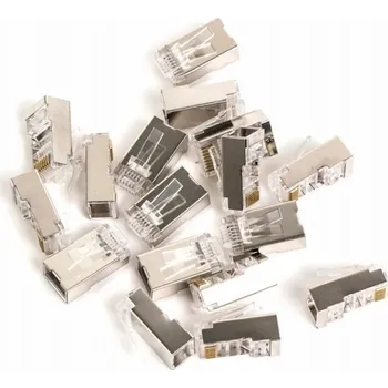 Síťový kabel Digitus Průchozí zástrčka RJ45 (8P8C), kat. 5e, stíněná, AWG 26-24, balení po 100 kusech