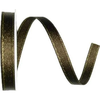 Stuha Stuha taftová STARDUST CHOCOLATE BROWN hnědá 10mm x 3,5m (6,-Kč/m) (Stuha taftová, hnědá, bez vlasce a drátku, zpevněná tkaním)