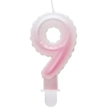 Dortová svíčka Svíčka dortová růžovo-bílá číslo 9