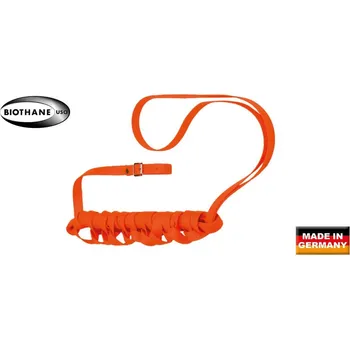 Vodítko pro psa AKAH - BioThane® barvářské vodítko s koženou zarážkou 10m Oranžové
