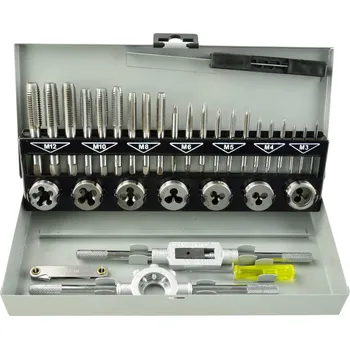 Závitořezný nástroj Geko Sada metrických závitníků a oček M3-M12 32ks G38301