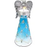 Skleněný anděl na 1 čajovou svíčku 20 cm