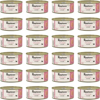 Krmivo pro kočku APPLAWS Tuna fillet with prawn in broth - mokré krmivo pro kočky - 24x70g