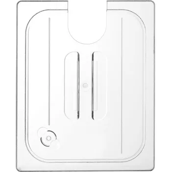 Dóza na potraviny Víko pro polykarbonátové GN nádoby s výřezem pro sous-vide cirkulátor, HENDI, GN 1/2, Průhledná, 265x325mm