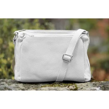 Kabelka Kožená crossbody kabelka MaxFly 5542 bílá