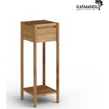 Jídelní stůl KATMANDU Vysoký dubový stolek s zásuvkou Campi