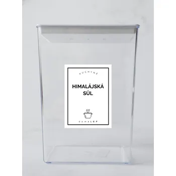 Speciální papír HIMALÁJSKÁ SŮL – bílá samolepka na dózu, tučné písmo, 6 x 8 cm | DomaLEP