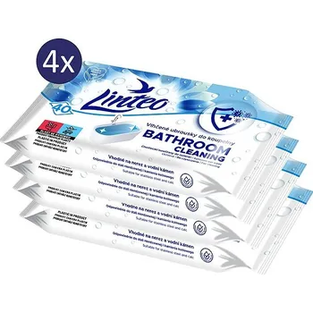 LINTEO vlhčené úklidové ubrousky do koupelny 4× 40 ks